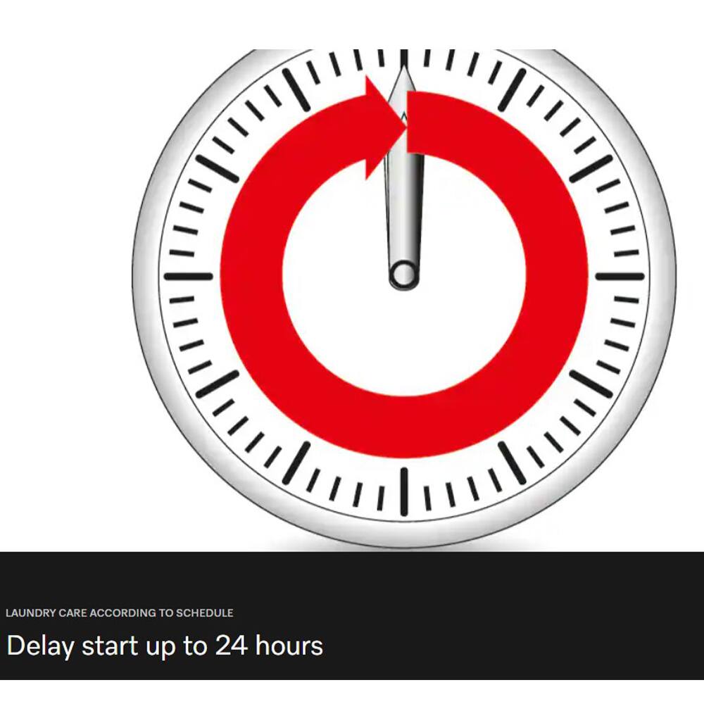 LAUNDRY CARE ACCORDING TO SCHEDULE
Delay start up to 24 hours