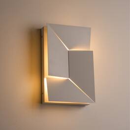 Lamp Depot - Hardwired Art Deco 3D Wall Shadows Wall Light - White