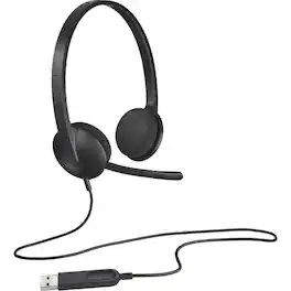 Logitech - H340 USB Computer Headset with Microphone - Black