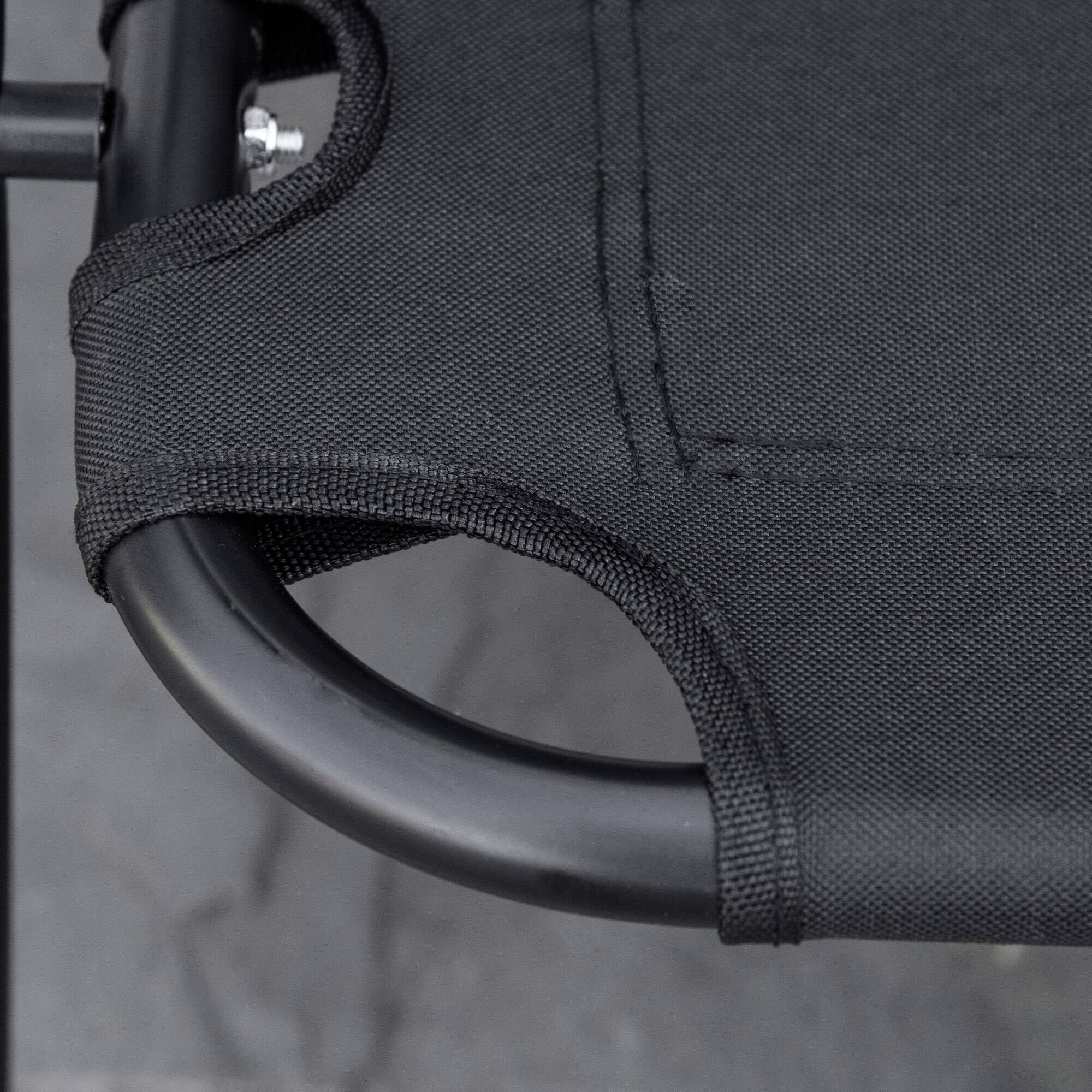 Alt View 7. Outsunny - Double Folding Camping Chair, Loveseat for 2 Adults, Portable Camping Couch with Wood Armrest & Cupholders - Black.