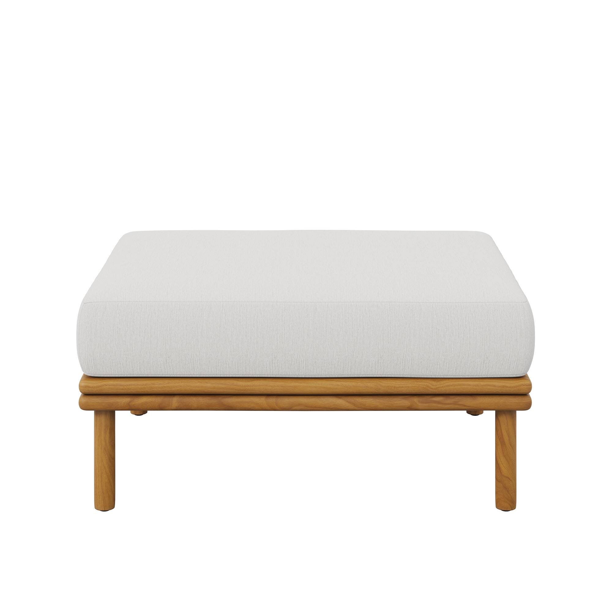 Alt View 4. Modway - Wren Outdoor Patio Teak Wood Ottoman by Modway - Natural Sail.