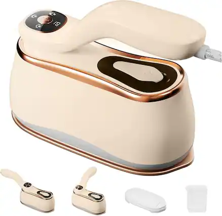 Front. FINEAK - 1200W Portable Clothes Steamer 15S Heat-Up Ceramic Panel LCD 4-Speed 220ml Tank Dry&Wet All-Fabric Safe - white.