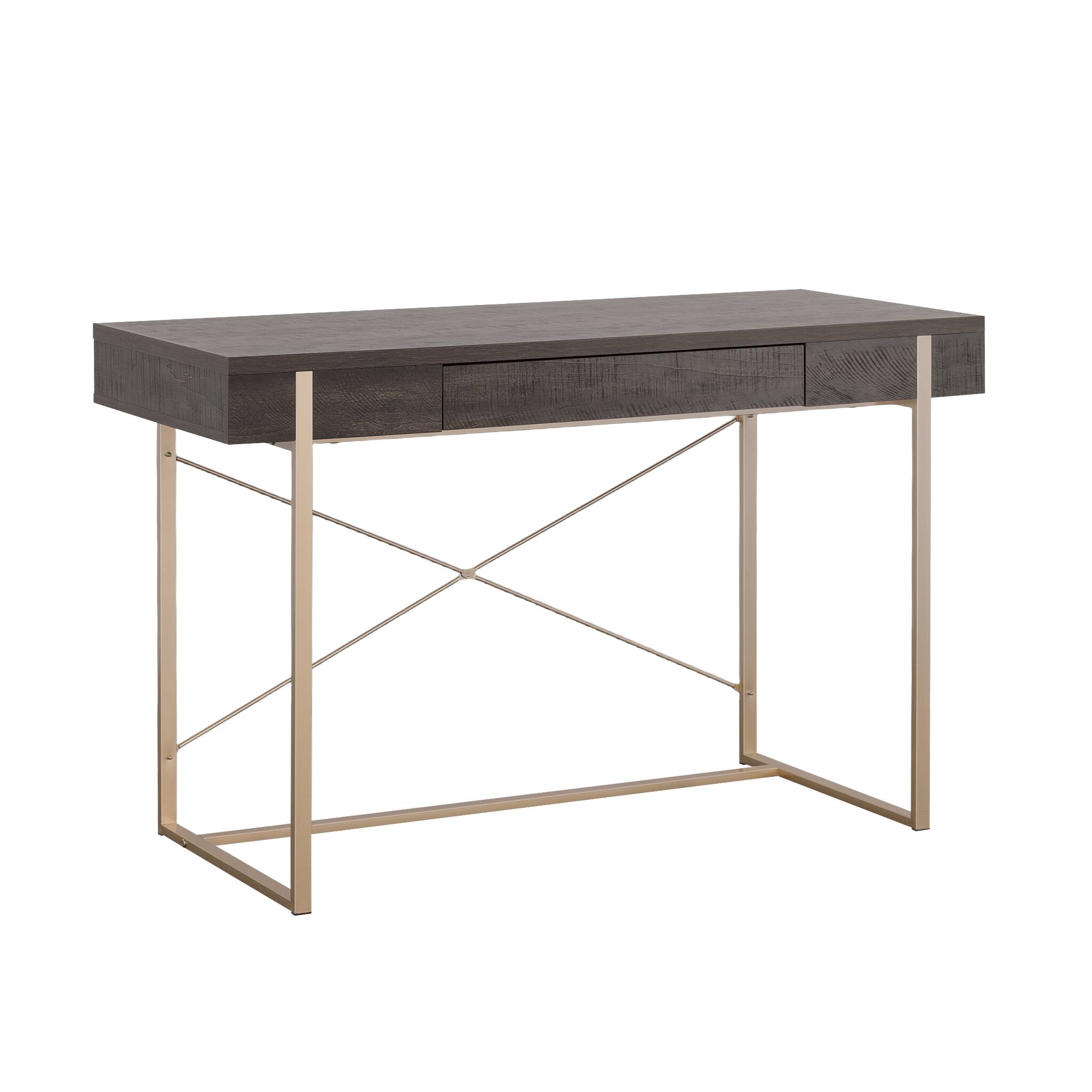 Front. TinyHomie - Writing Desk Dark Brown finish - Dark Brown.