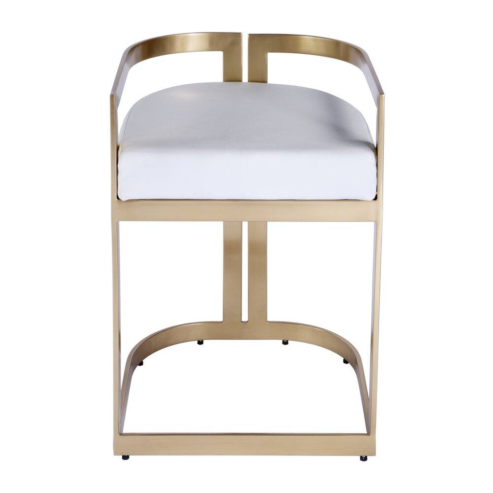 Alt View 3. Butler Specialty - Clarence Faux Leather 23" Dining Stool - White.
