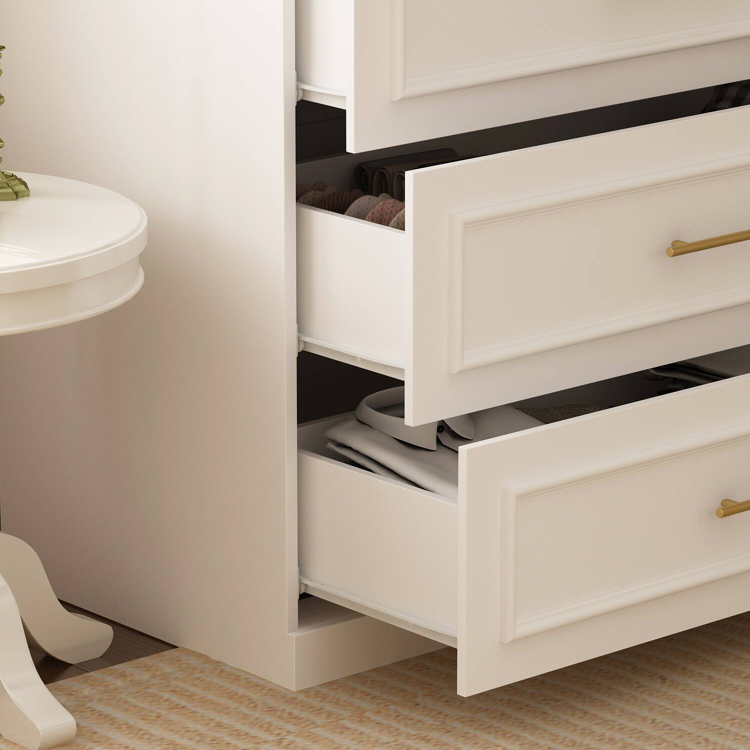 Alt View 4. FUFU & GAGA - FUFU&GAGA  Wardrobe with Tempered Glass & Anti - Tip Design - White.