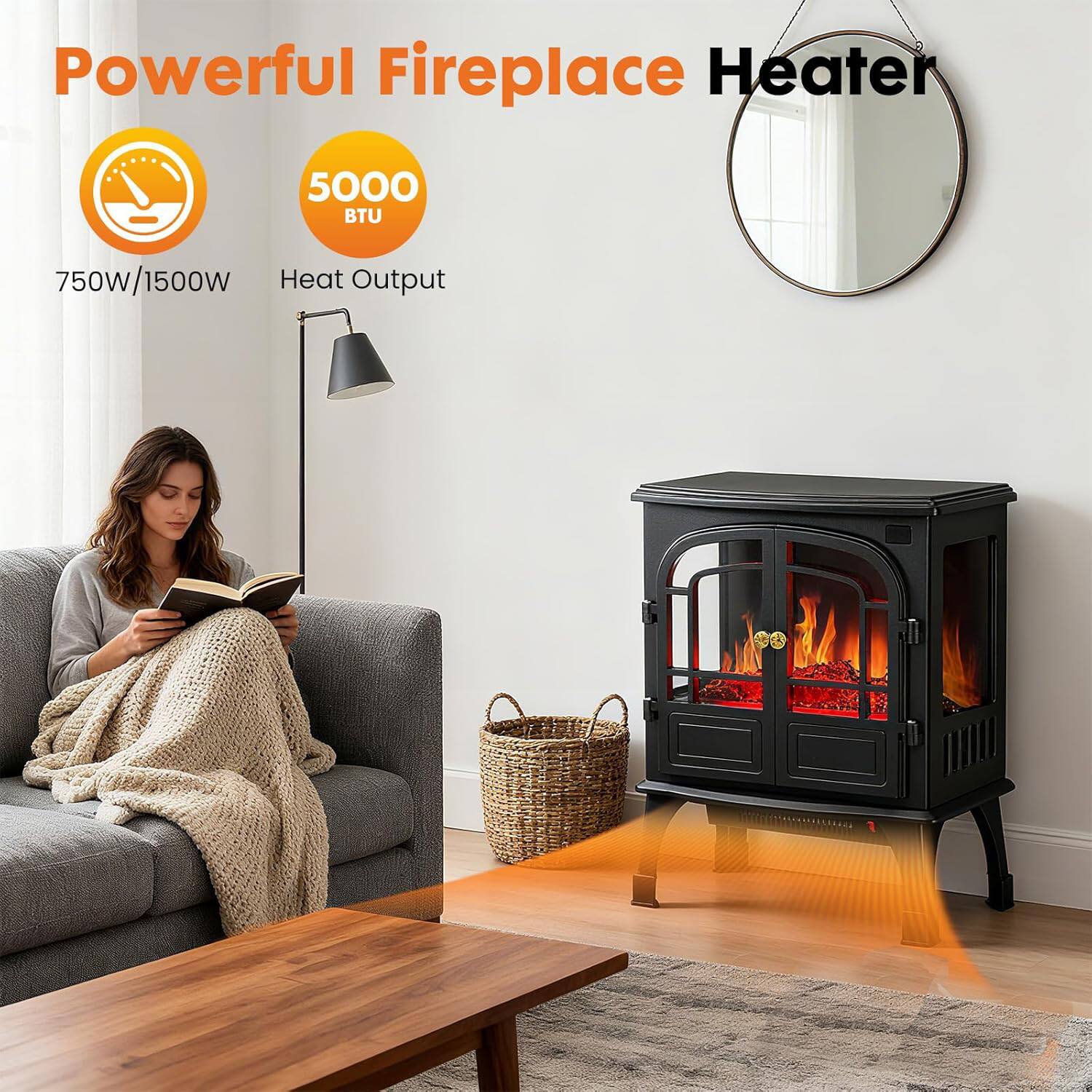 Powerful Fireplace Heater

750W/1500W

5000 BTU Heat Output