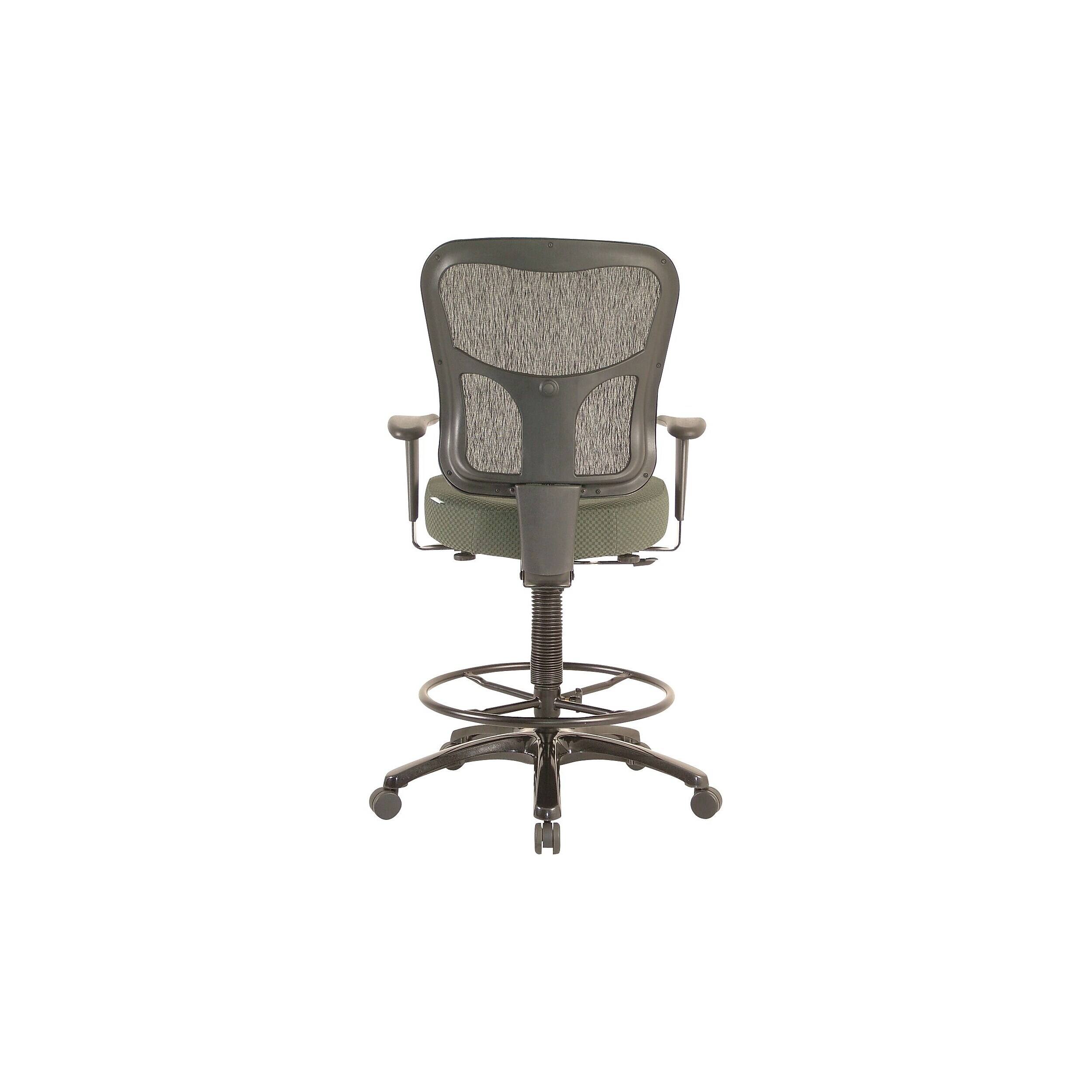 Alt View 2. Tempur-Pedic - Fabric Drafting Chair with Backrest and Footrest with Lumbar Support, Olive (TP8200-OLIVE) - Olive.