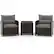 Alt View 8. Costway - 3 PCS Patio Rattan Furniture Set Cushioned Conversation Set Sofa - Gray.