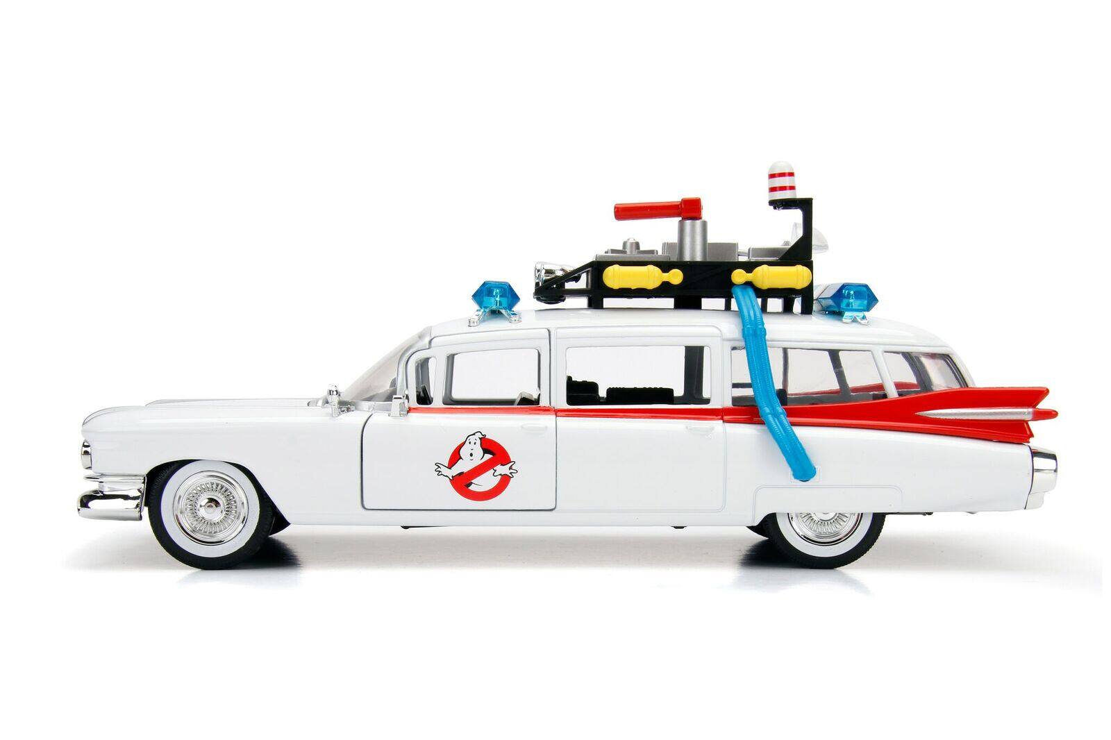 Back. Jada - 1959 Cadillac Ambulance Ecto-1 White "Ghostbusters" Movie "Hollywood Rides" Series 1/24 Diecast Model Car by Jada - White.