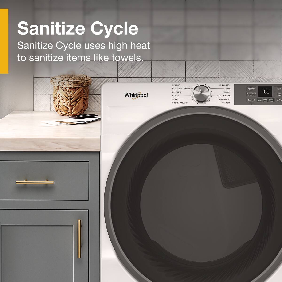 Sanitize Cycle  
Sanitize Cycle uses high heat to sanitize items like towels.