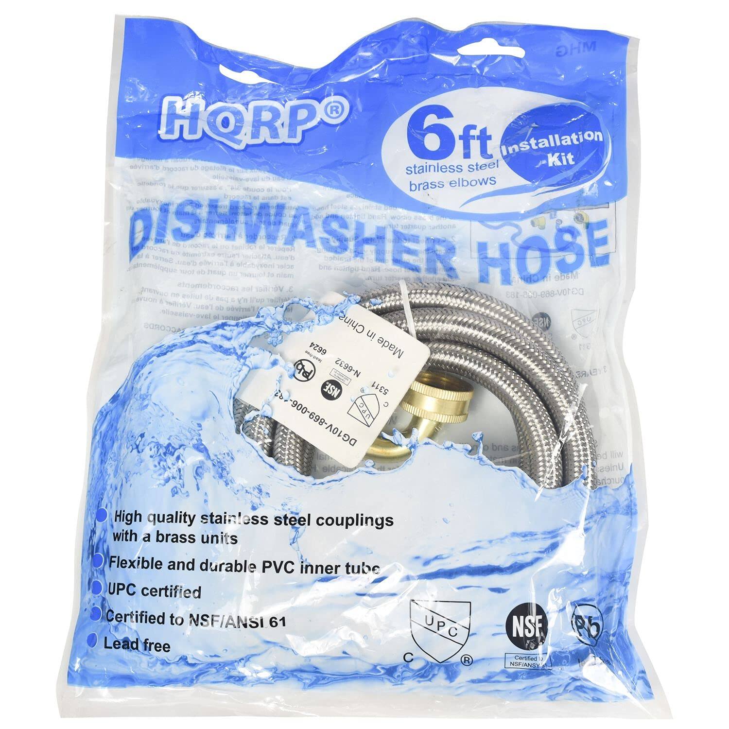 MHG HORP 6ft Installation VS steel Kit 026 de agaJot d stainless - - NuRes brass elbows oea - . worlo P DISHWASHER Sanembigque a Serrer Ns d'eaut raccordements Tour Mimintea ais Terrivle TH - ecua nu Taen inoiydable aol Verifier -e JNh main scier E and HOSE CPNE F Mude pnve - tuites a G10V-869-040-183 5 eeg En 'up aia Verifier eau de Eserives Mosalev-ovel of China NSF U1 TACCORDO UI 6624 Made TE MAVEN N-6632 39Y1 NSF. 5311 26-900-698-A0C and an ad will Uniesa ourcha High quality stainless steel couplings with a brass units Flexible and durable PVC inner tube UPC certified Certified to NSF/ANSI 61 UPC Lead free NSF. Carifad NSFIANSY Pb