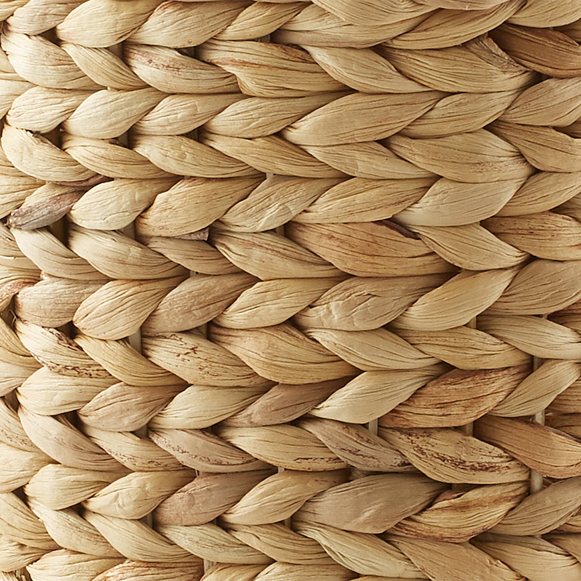 Alt View 6. Casafield - Water Hyacinth Waste Basket with Lid - Woven Trash Can - Natural.