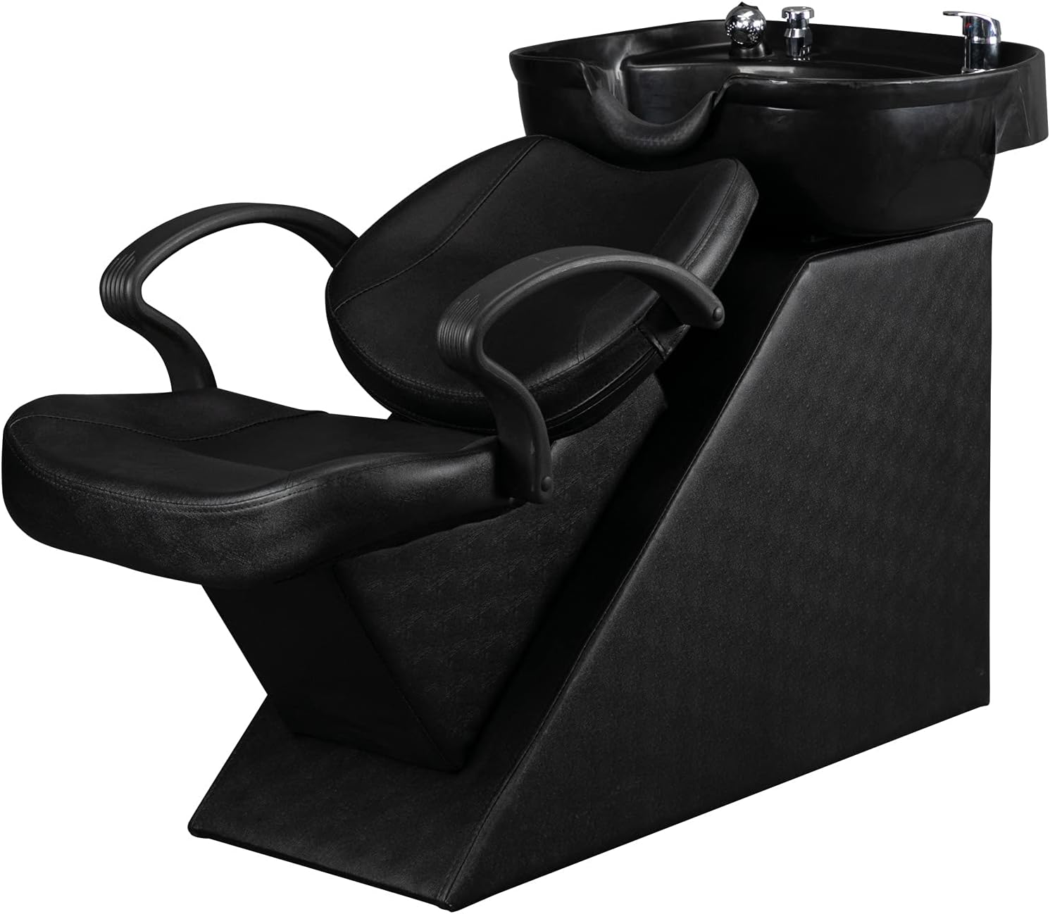 Front. Winado - Shampoo Bowl for Salon,Barber Backwash Chair Unit Station Hair Washing Equipment - Black.