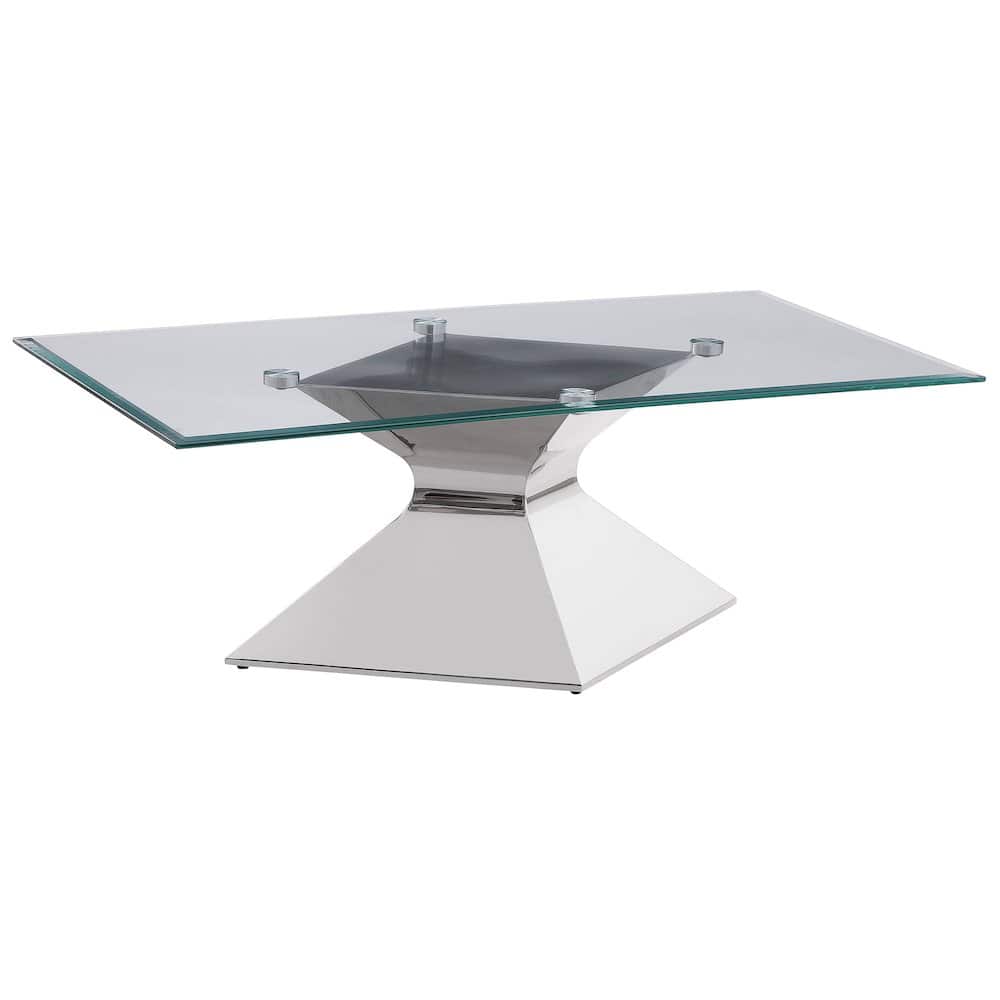 Photos - Coffee Table Steel Coaster Co. of America - Jenny Glass Top Stainless   Chrome - Silver 710208 