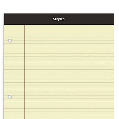 Alt View 4. Staples - Staples Notepad, 8.5" x 11.75", Narrow Ruled, Canary, 100 Sheets/Pad, Each (ST57347) - Canary.