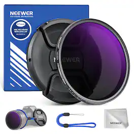 Neewer - 67mm Variable ND Filter (ND2-400) - 1 to 9 Stops Adjustable Neutral Density Lens Filter with Case
