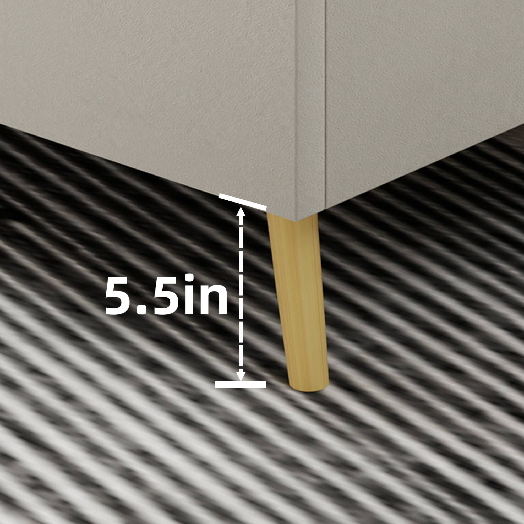 Left. GOODSILO - Luxury Velvet Upholstered Bed with Tufted Headboard for Master Bedroom Queen Size Gray - Beige.