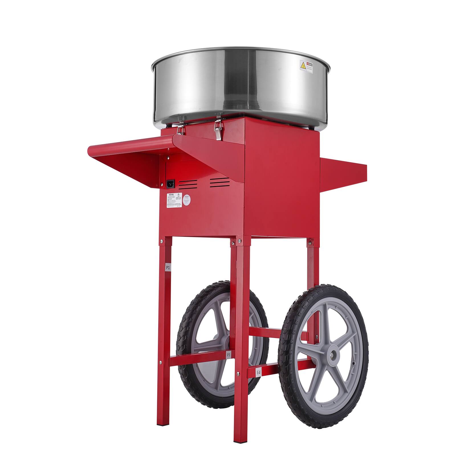 Alt View 5. VEVOR - Electric Cotton Candy Machine with Cart, 1000W Commercial Candy Floss Maker with Stainless Steel Bowl, Sugar Scoop - Red.