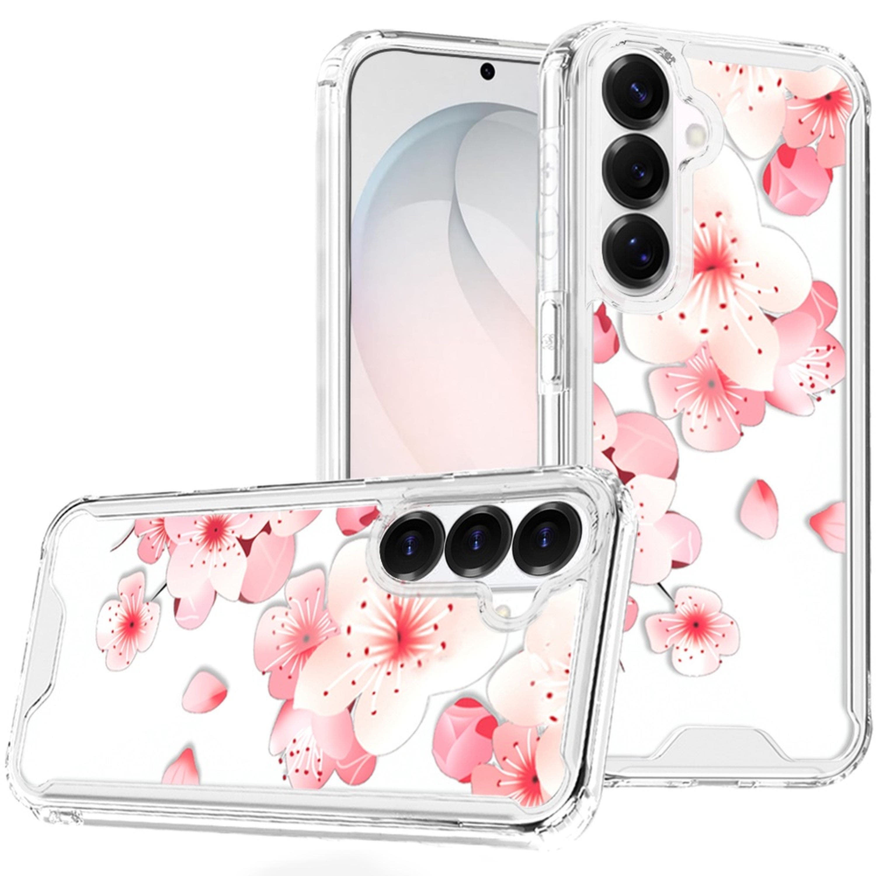 Kitcheniva - Cute Print Design On Clear TPU Cover Plus Tempered Glass For Samsung S26 FE Cherry Blossom - Multicolor price history on PriceWatchPro