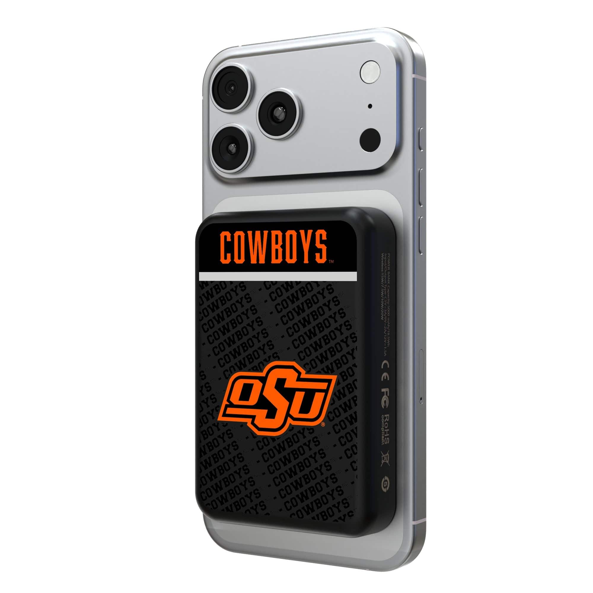 Keyscaper - Oklahoma State Cowboys Endzone Plus Wireless Power Bank - Multicolor