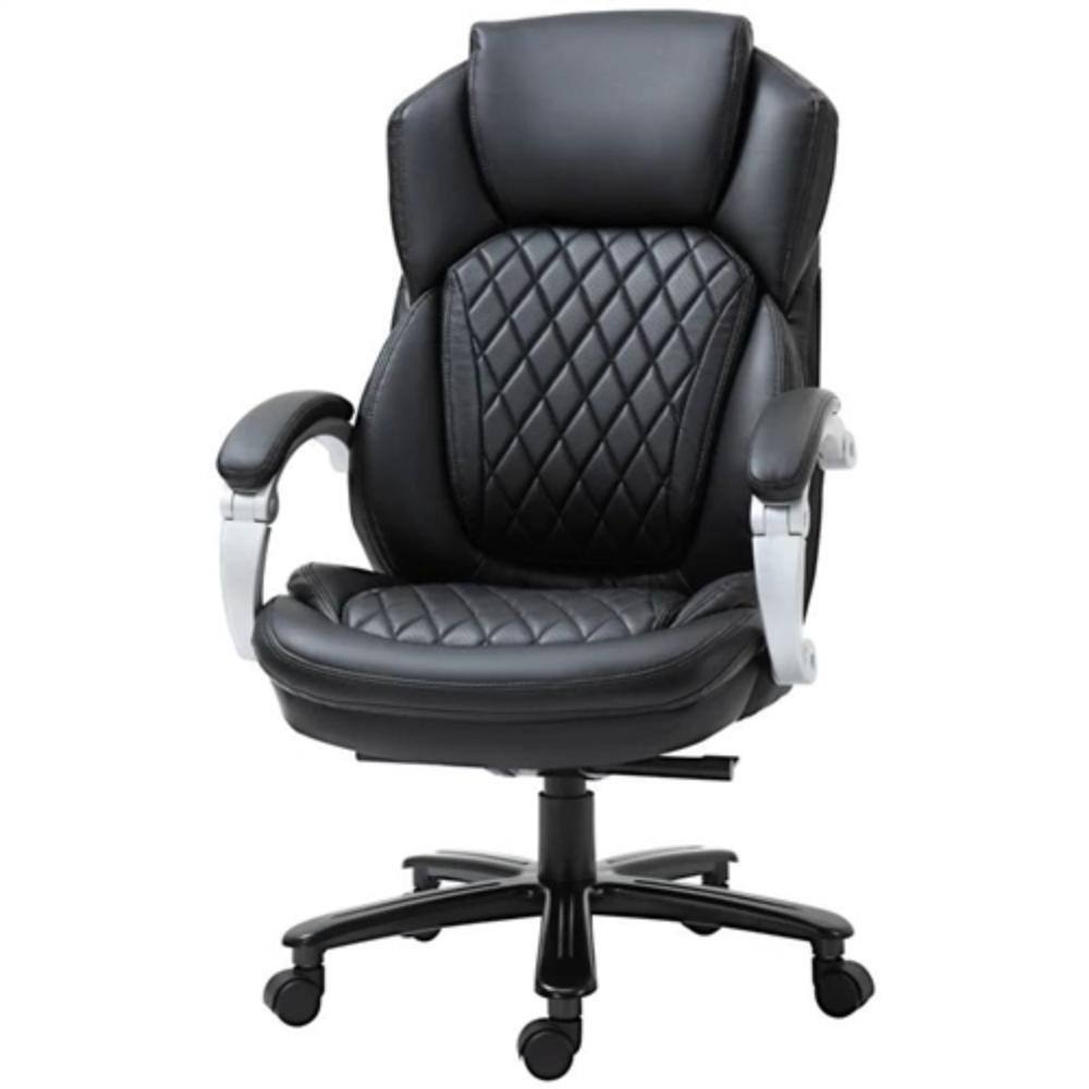Hivvago - Big and Tall Diamond Stitching Executive Adjustable Height Office Chair - Black