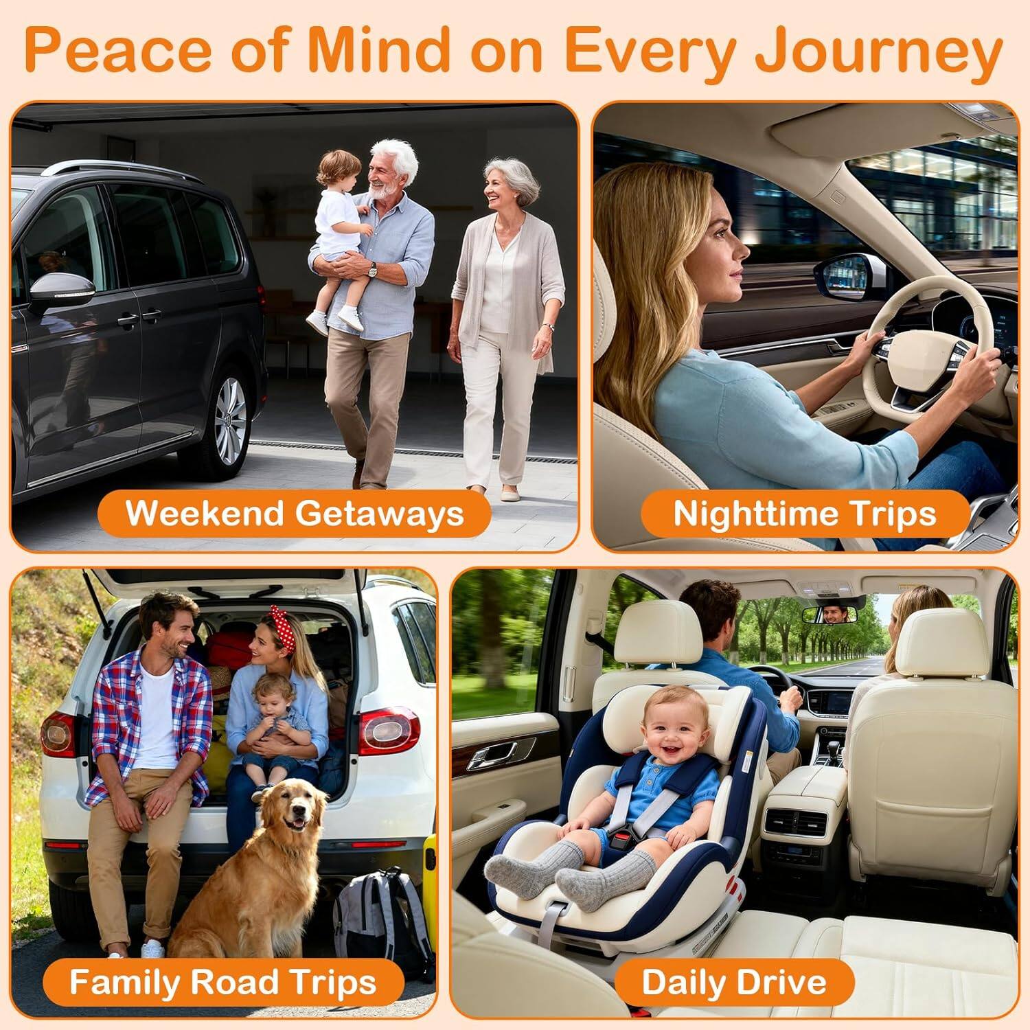 Peace of Mind on Every Journey

Weekend Getaways  
Nighttime Trips  
Family Road Trips  
Daily Drive