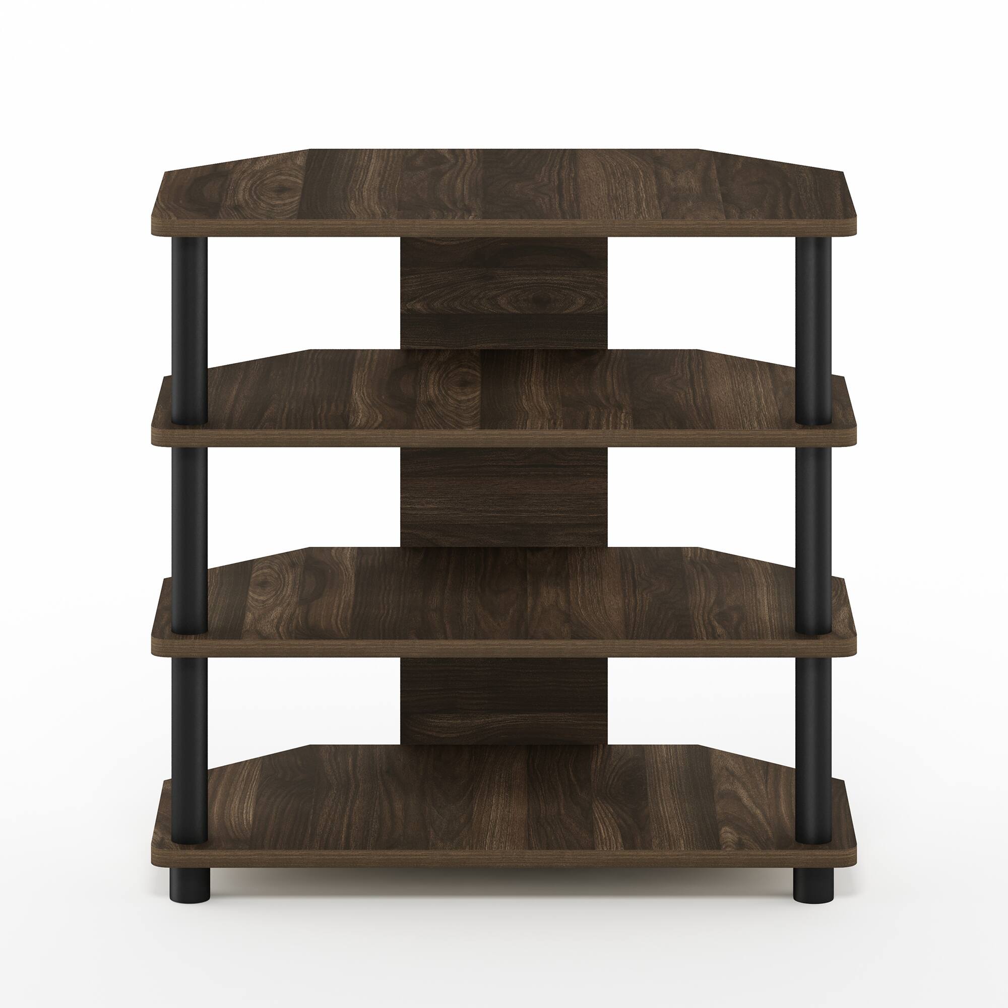 Alt View 2. Furinno - Econ Easy Assembly 4-Tier Petite TV Stand - Columbia Walnut/Black.