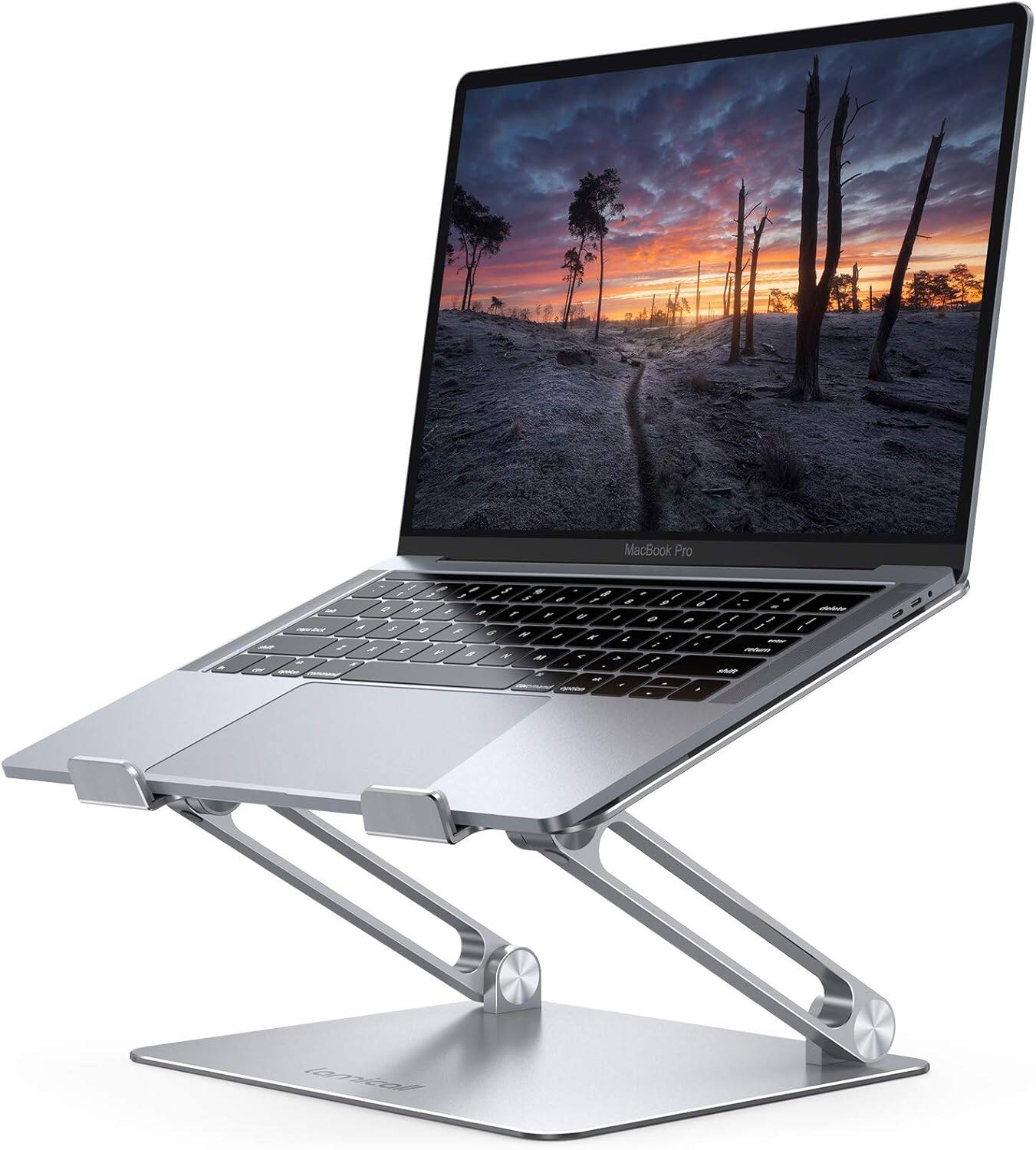 Front. Veranti - Adjustable Laptop Stand, Portable Laptop Riser, Aluminum Laptop Stand for Desk Foldable - 3-Gray.