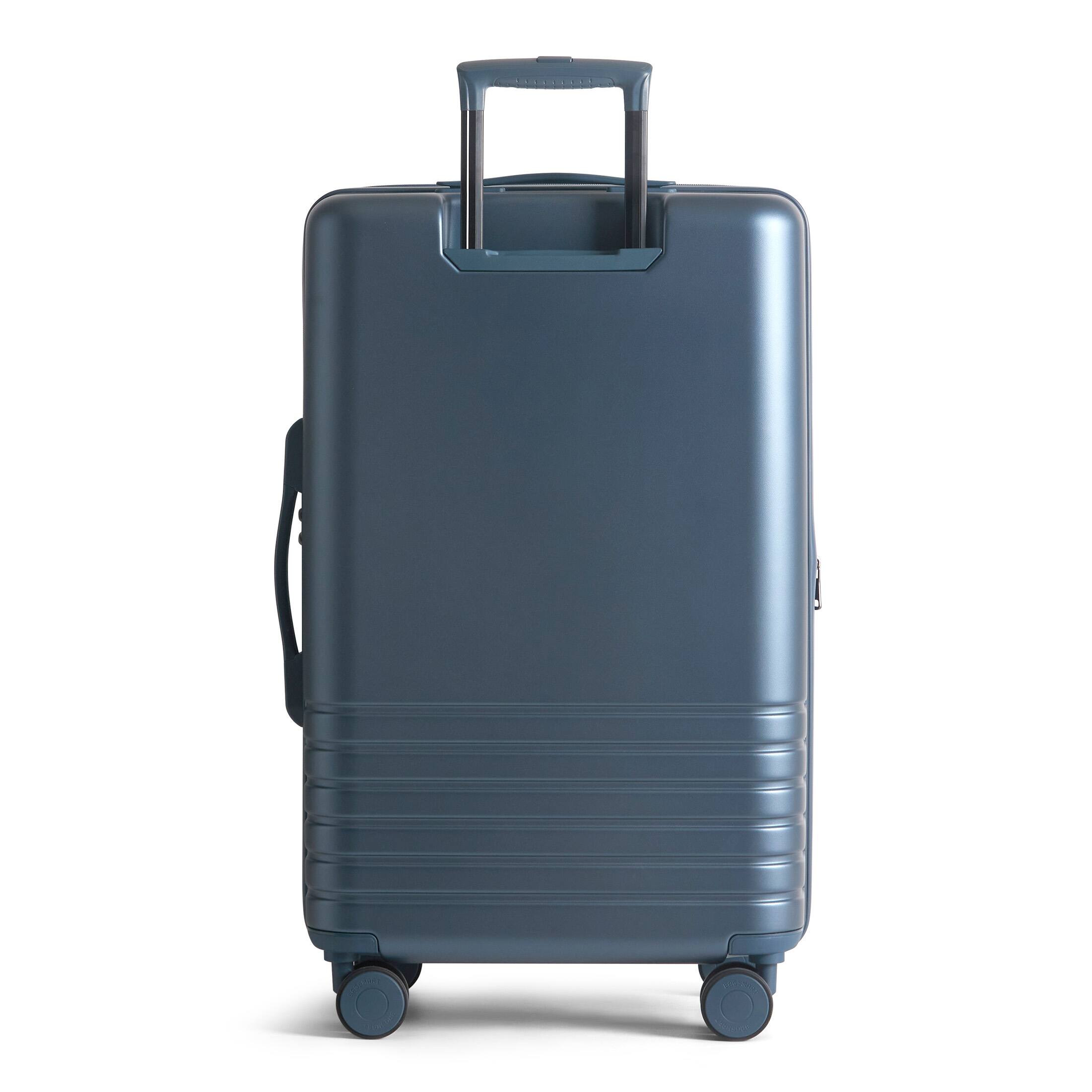 Angle. Bagsmart - Getaway 26" Check-In Checked Luggage, Expandable Hardside Suitcase with Built-in Weight Indicator & Spinner Wheels - Denim Blue.