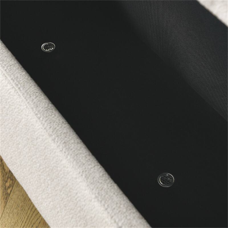 Alt View 4. HTUTWOO - Linen Fabric Upholstered Bench for Entryway & Bedroom - Large Storage Space Ottoman Bench - 51.5'' x 20.5'' x 17'' - White.