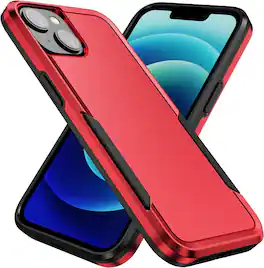 Entronix - iPhone 14 Case - Sleek Soft-Touch Dual-Layer Protection - Red