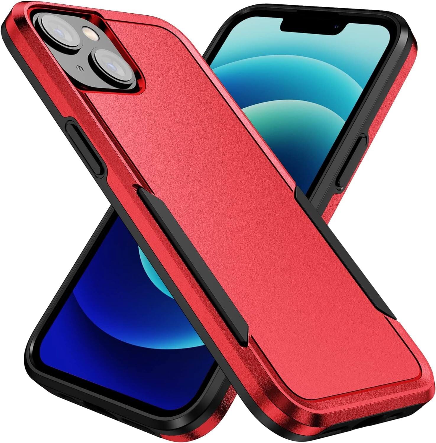 Front. Entronix - Entronix iPhone 15 Case - Premium Soft-Touch Dual-Layer Protective Cover - Red.