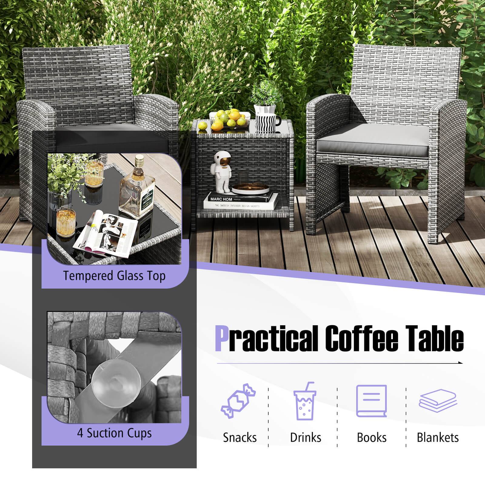 MAR m - -  . - Tempered Glass Top Practical Coffee Table 4 Suction Cups Snacks Drinks Books Blankets