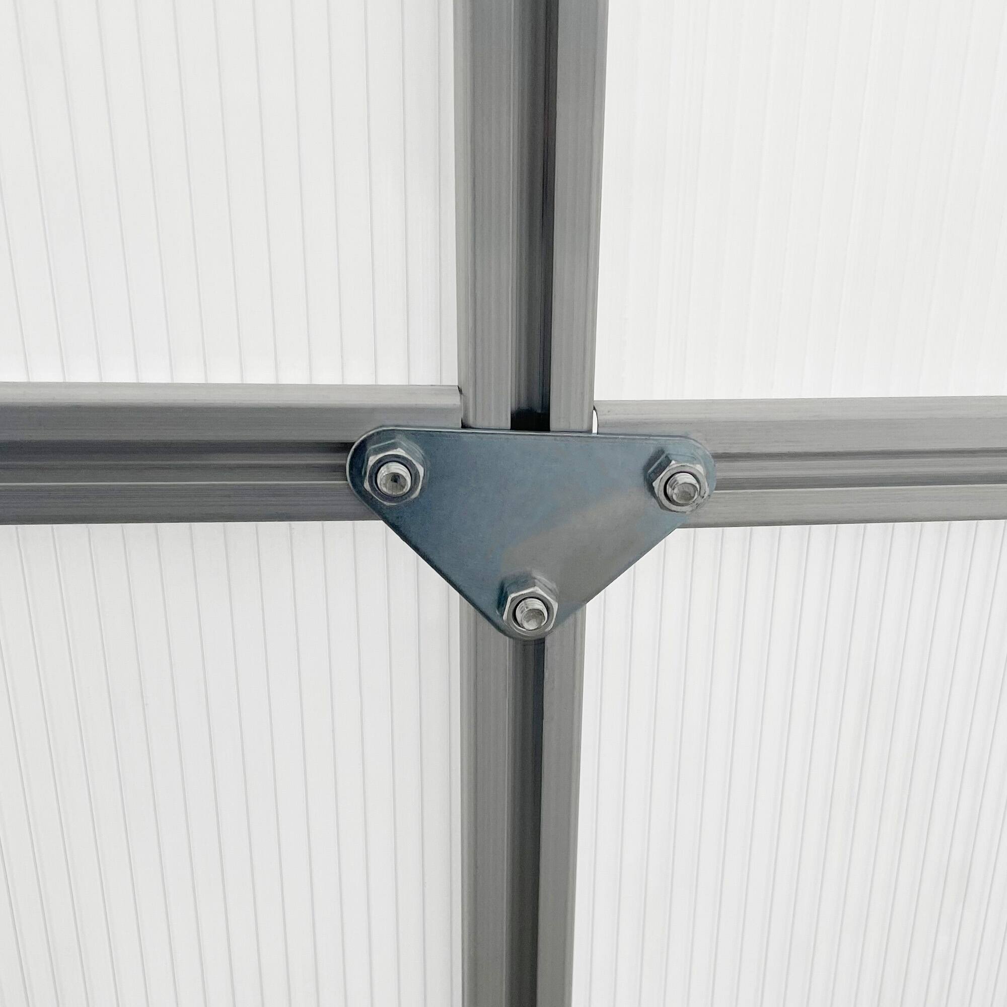 Alt View 8. Outsunny - 8' x 6' x 6.5' Polycarbonate Greenhouse with Adjustable Roof Vent, Walk-in Heavy Duty Greenhouse with Aluminum Frame.