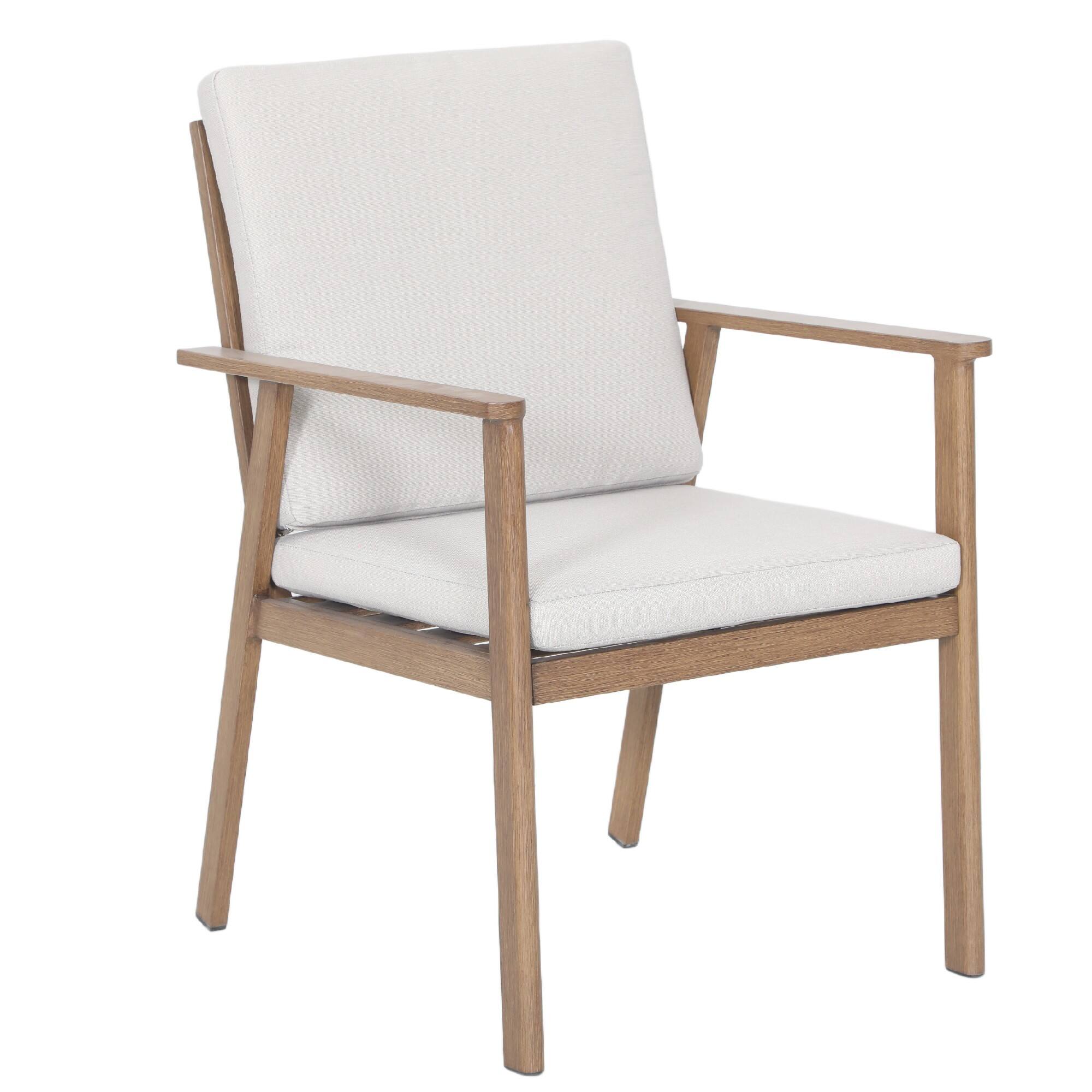 Alt View 2. Mondawe - 7-Piece Aluminum Outdoor Dining Set with Table and 6 Chairs - Brown.