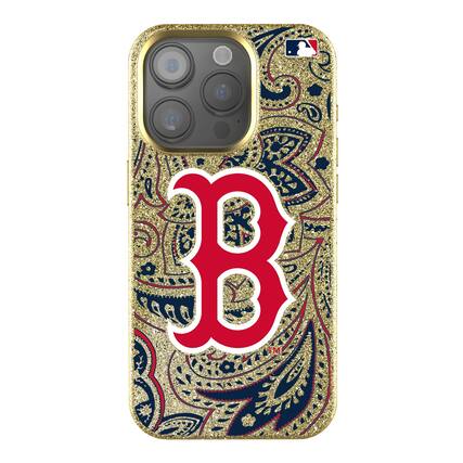 Front. Keyscaper - Paisley Bling iPhone Case - 14 Pro Max - Gold.