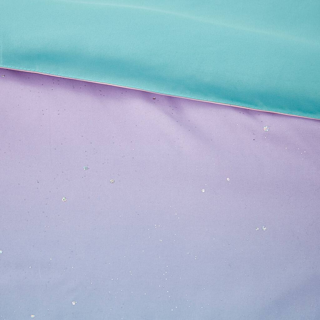 Alt View 5. Gracie Mills - Gracie Mills Dagny Modern Ombre Metallic Glitter Reversible Comforter Set - Aqua.