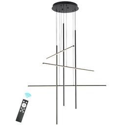 Umeiluce - 6-Light Modern Sputnik Chandelier Stairs Hallway Hanging Pendant Remote Dimmable - Matte Black
