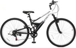 Winado - 26 Inch Mountain Bike for Men & Women, 7 Speed Adult Mountain Bike with Unique Bike Frame Design, Full Suspension - Black