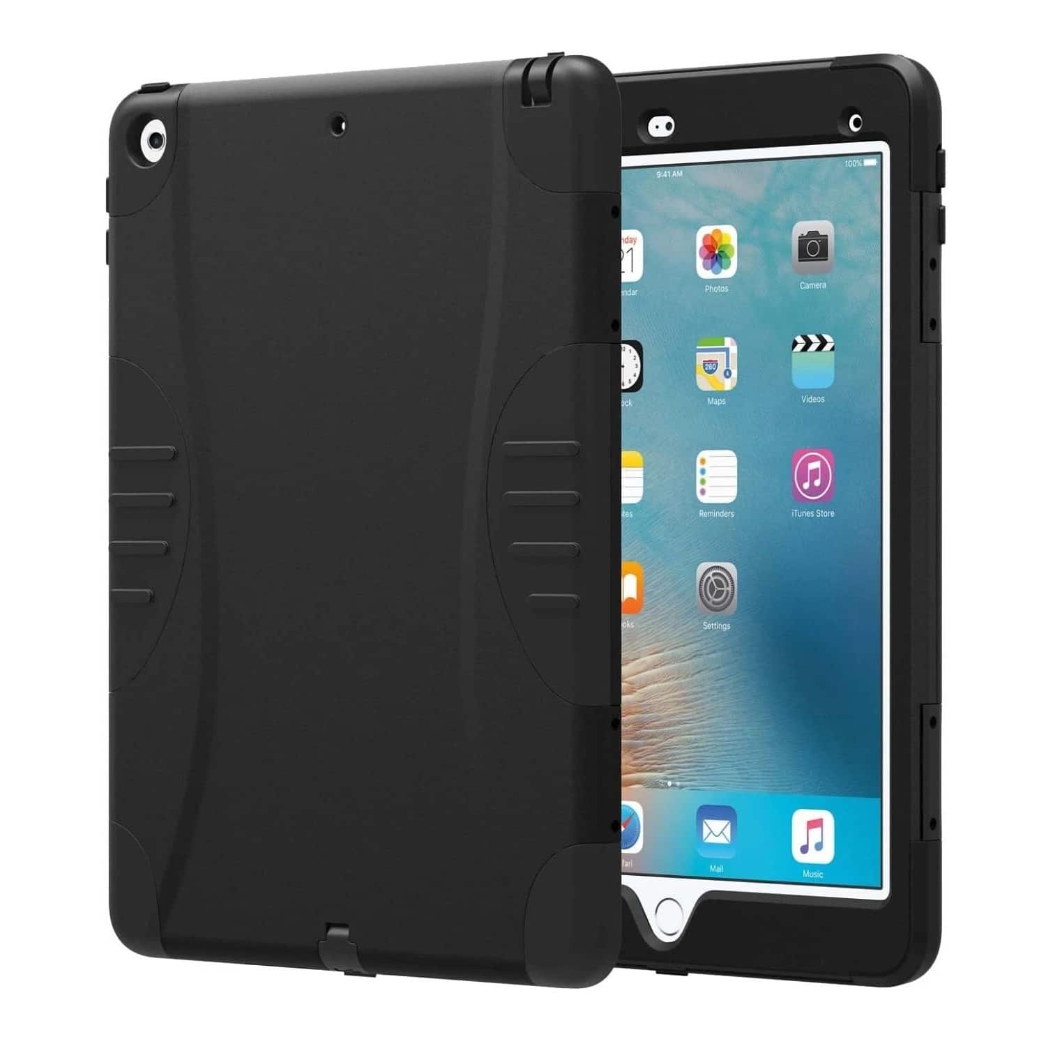 Verizon Wireless - Verizon Rugged Heavy-Duty Hybrid Case with Built-In Screen Protector For Apple iPad Pro 12.9-inch, 2nd Generation (A1670 - Black