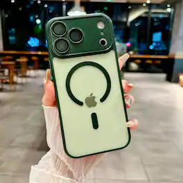 UUCOVER - For Apple iPhone 17 Pro Max Magnetic Case with Built-in Camera Lens Protector Cover, Compatible with MagSafe Matte Cover - Darkgreen
