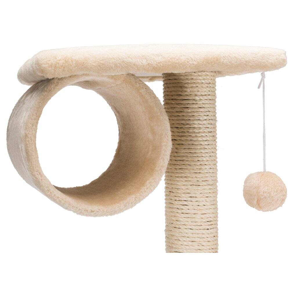 Back. TRIXIE - San Fernando Plush & Sisal 3-Level Cat Tree, Scratching Posts & Condo - Beige.