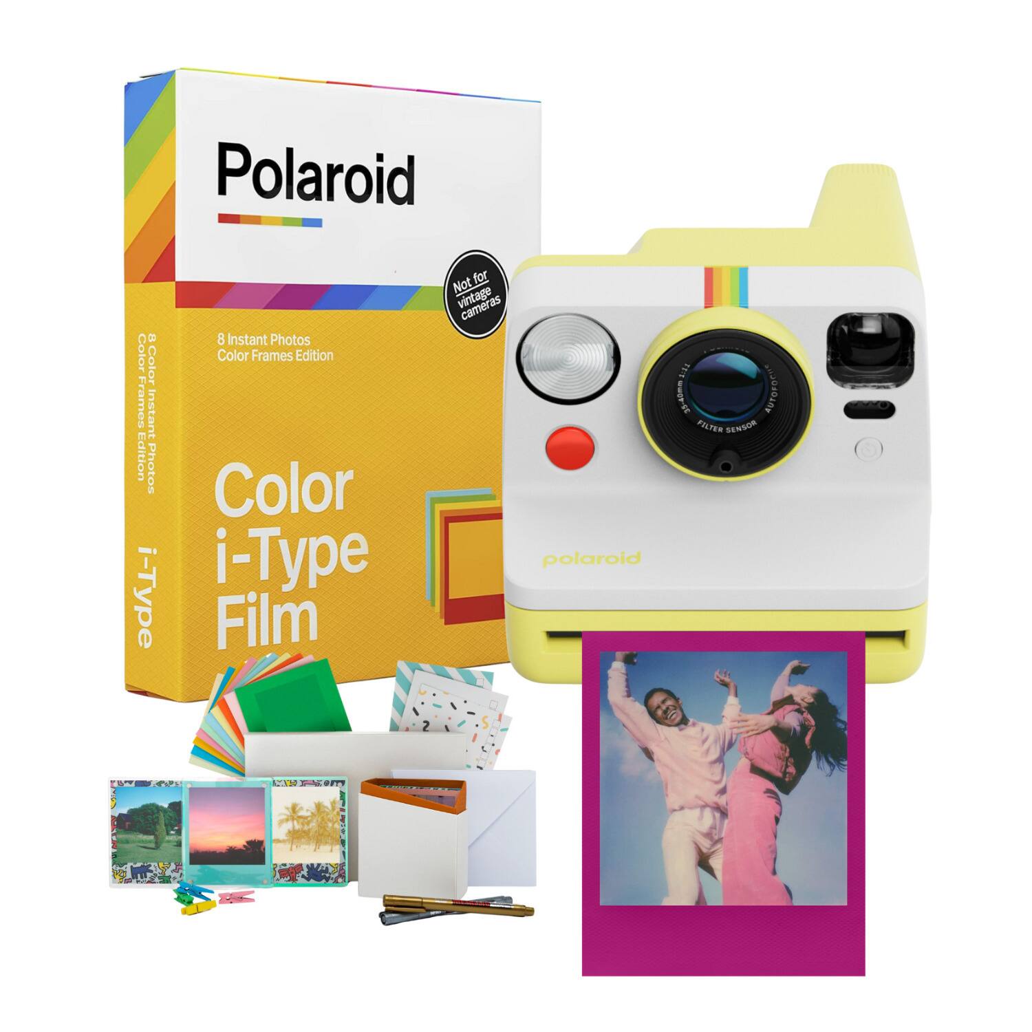 Polaroid - Now Generation 3 Analog Instant Camera (Yellow) and Accessories Bundle