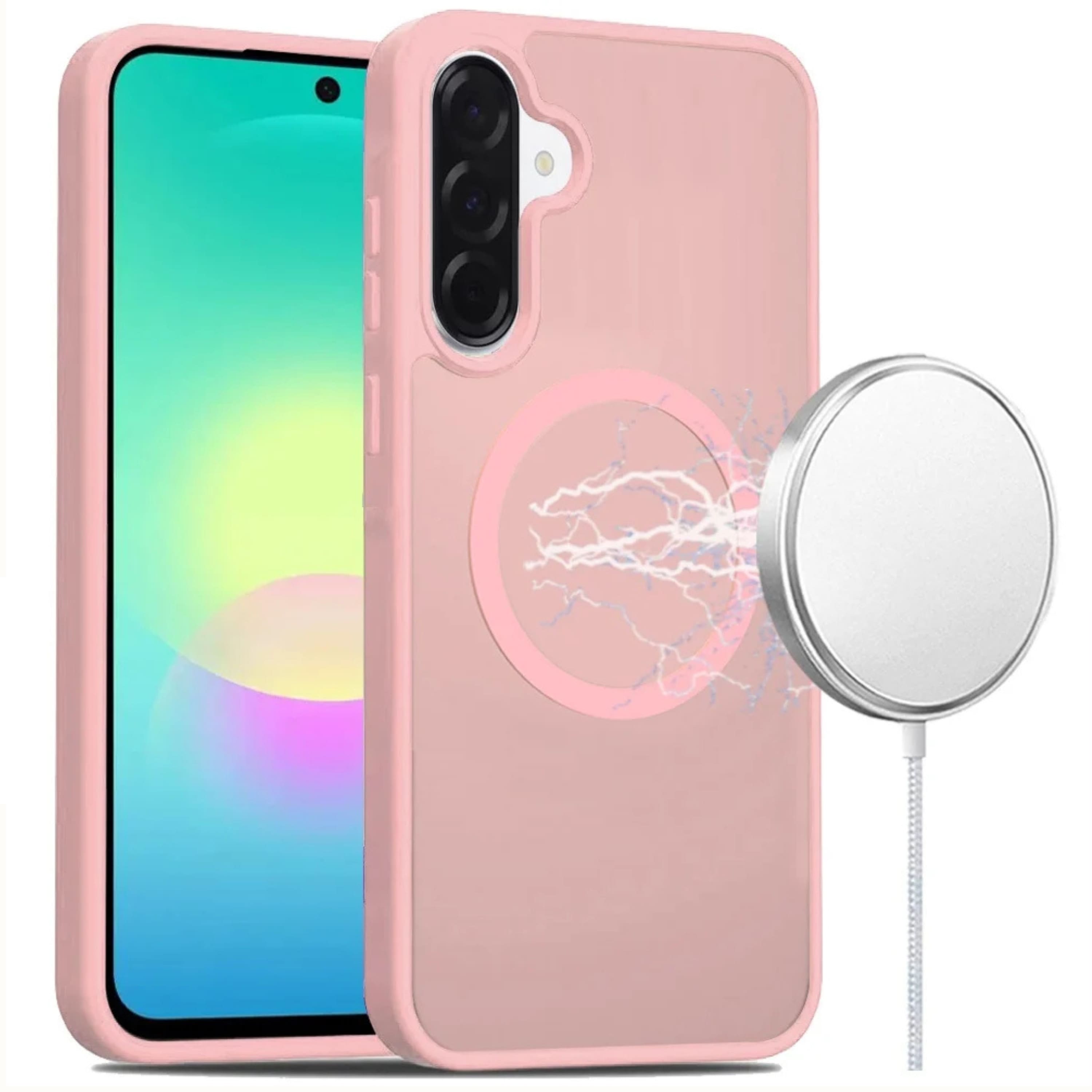 Kitcheniva - Soft Touch Magnetic Circle Case With Tempered Glass For Samsung A27 5G - Light Pink price history on PriceWatchPro