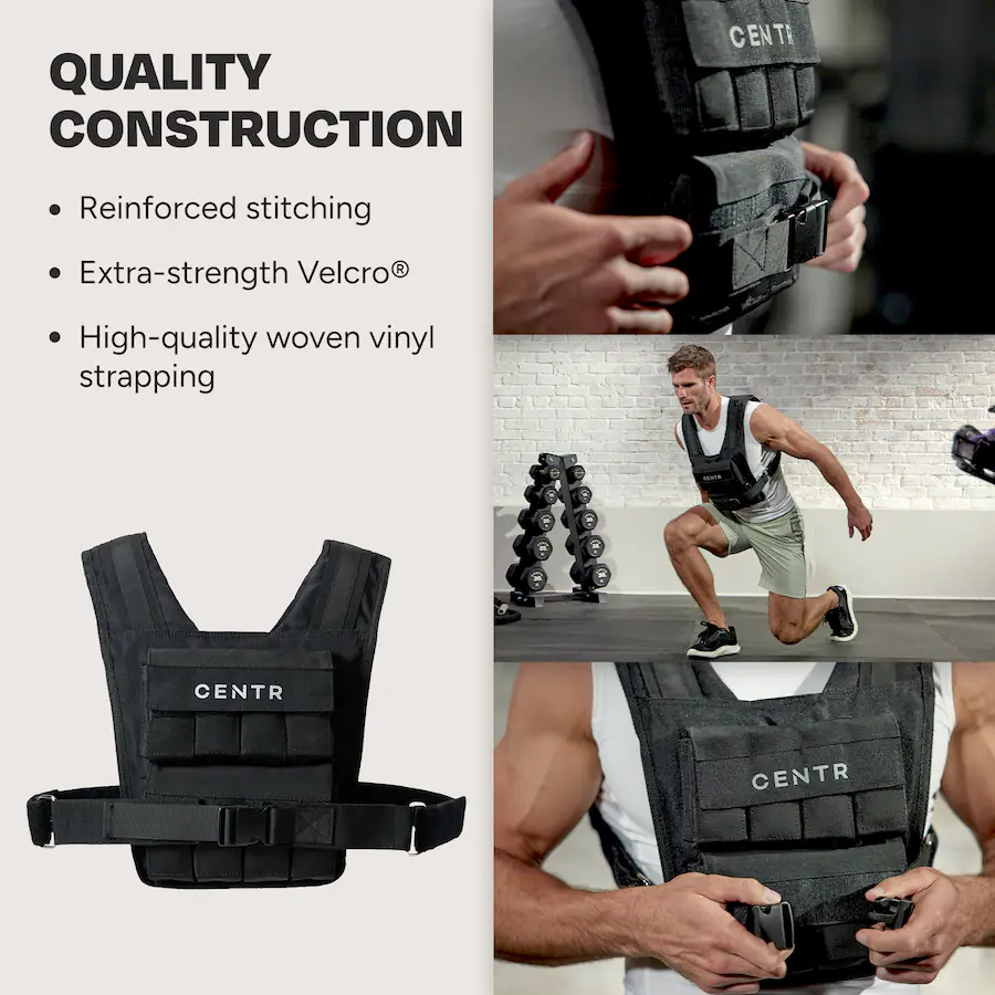 Centr Weighted Vest Black CWVST20 Best Buy - Main Image