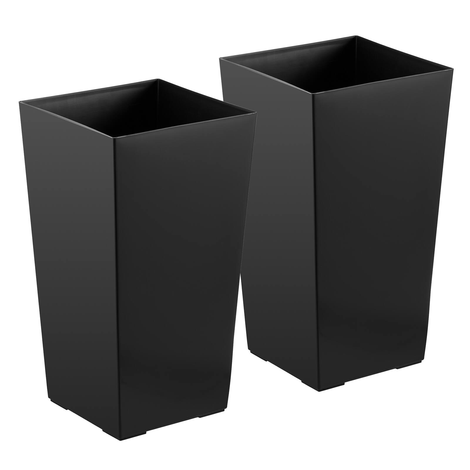 Alt View 5. VEVOR - Tall Planters Set of 2, 22 Inch Large Outdoor Taper Planters for Outdoor Indoor Plants, Front Porch Plastic Modern - Black.