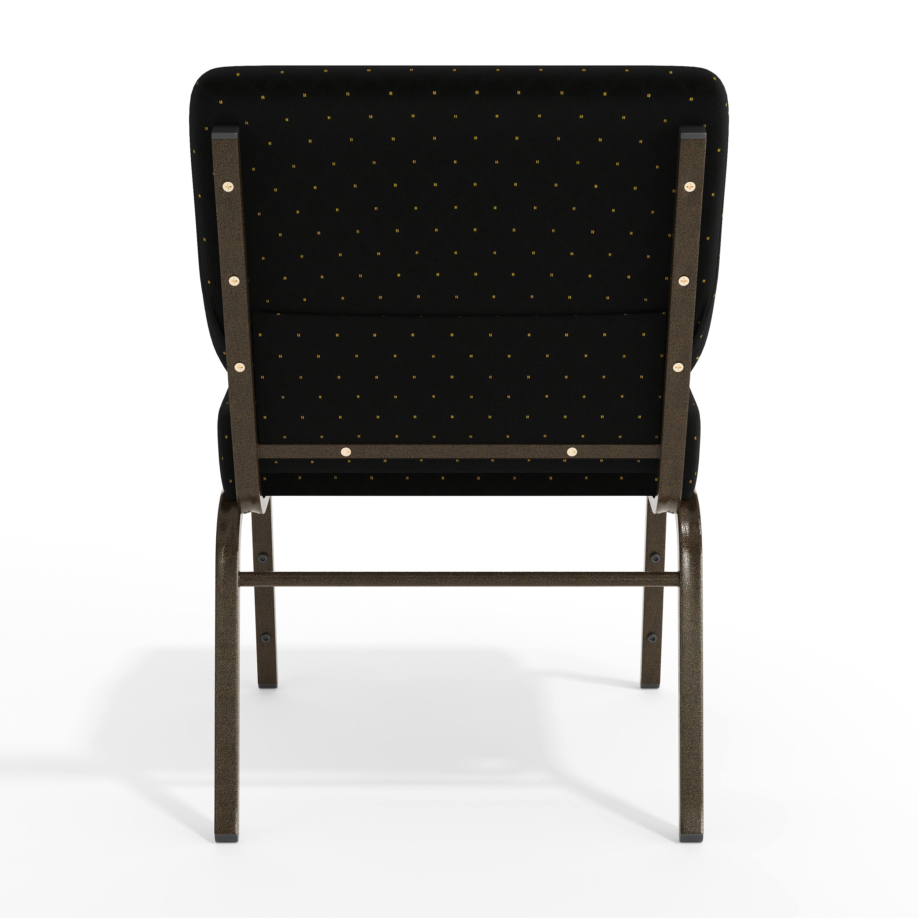 Alt View 7. Emma + Oliver - 21"W Stackable Church/Reception Guest Chair - Black Dot Patterned Fabric/Gold Vein Frame.