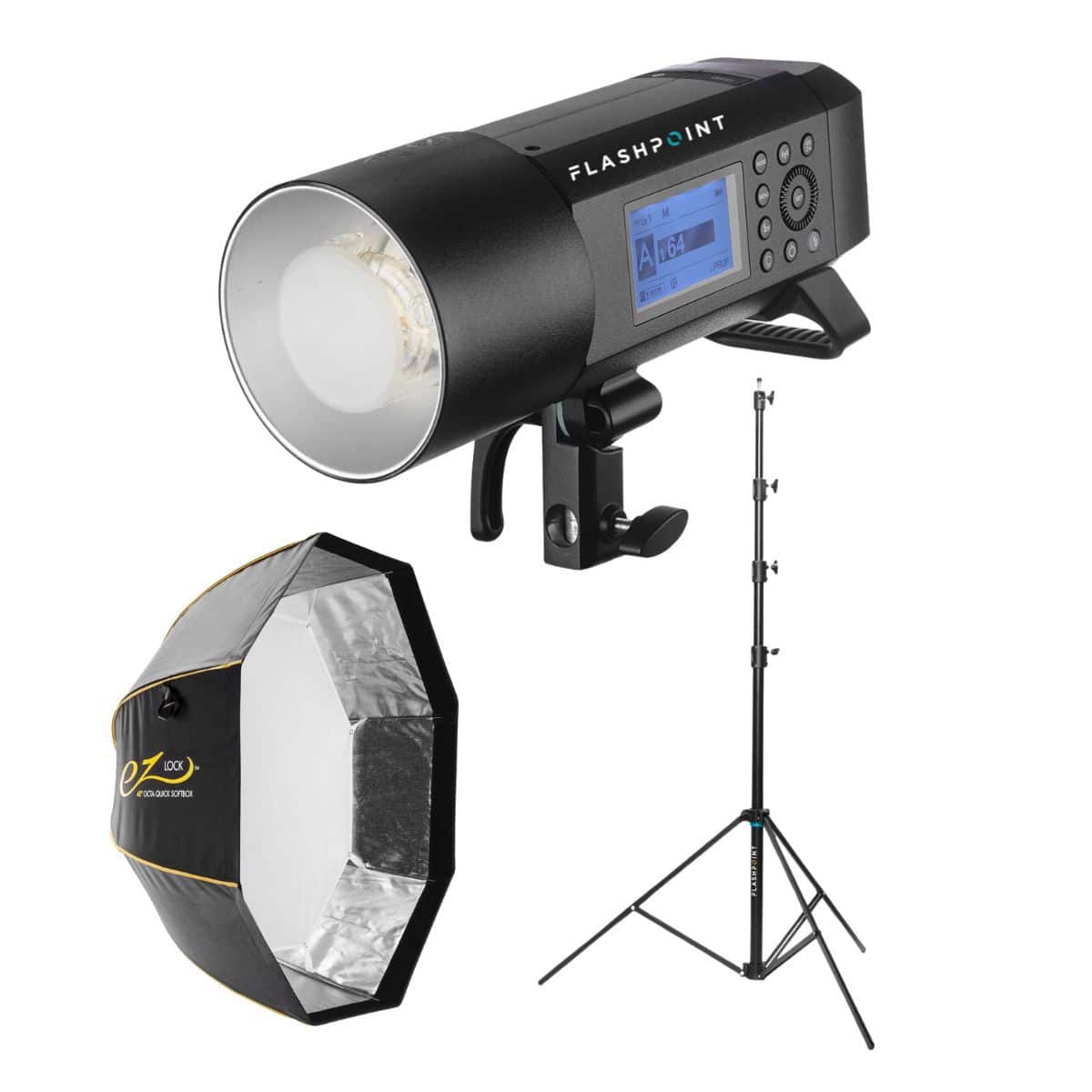 "Flashpoint - XPLOR 400 Pro Compact TTL R2 Monolight Bundle with Glow 36"" EZ Lock Octa Quick XL Softbox and 13' Auto Stand" price history on PriceWatchPro