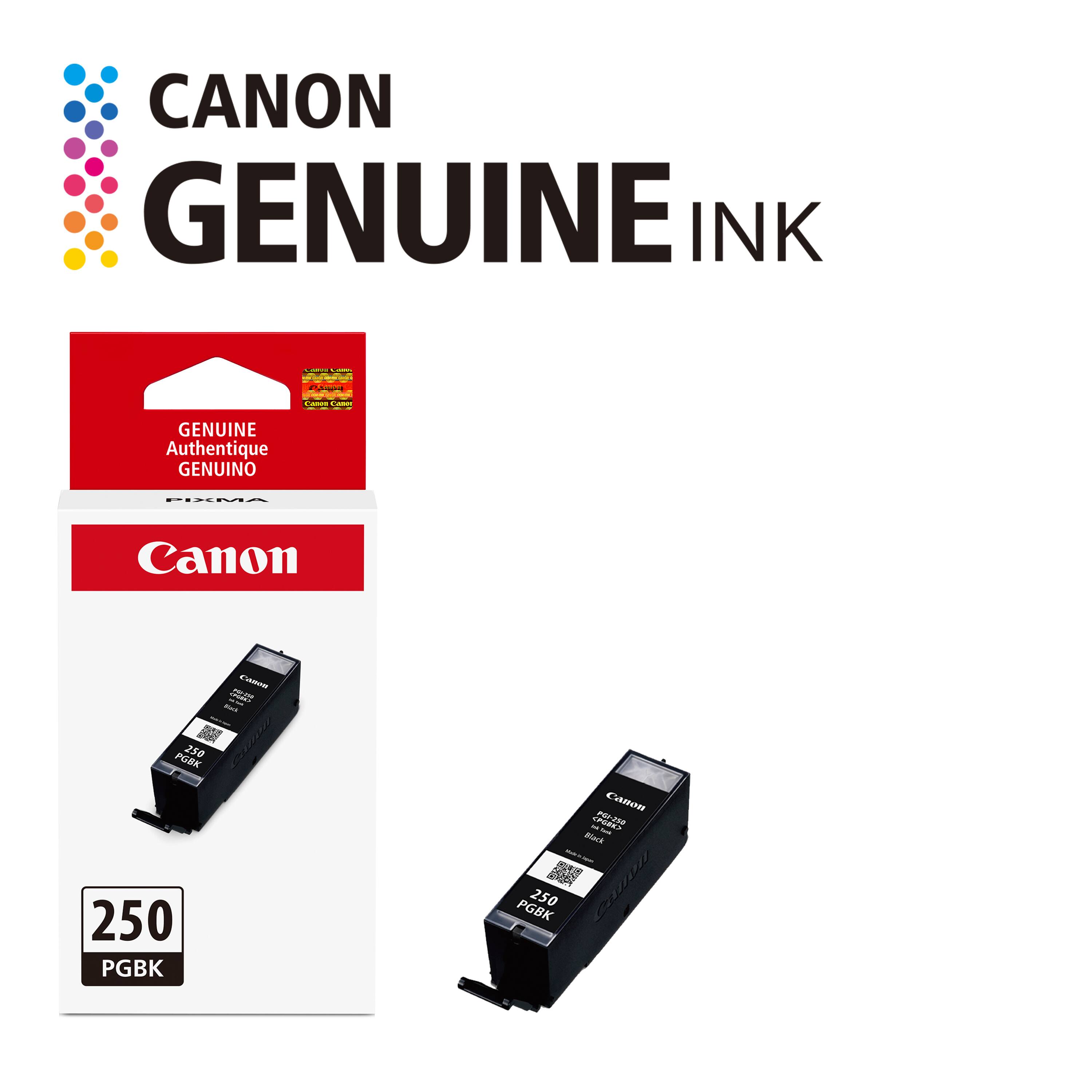 CANON GENUINE INK

CARROTA CERNING

Canon CARGE
GENUINE Authentique GENUINO
FIXMA
Canon
Canon PSI-250
PGBK 250 250 PGBK
Canon Me PGI-256 Black PGBK 250 Canon