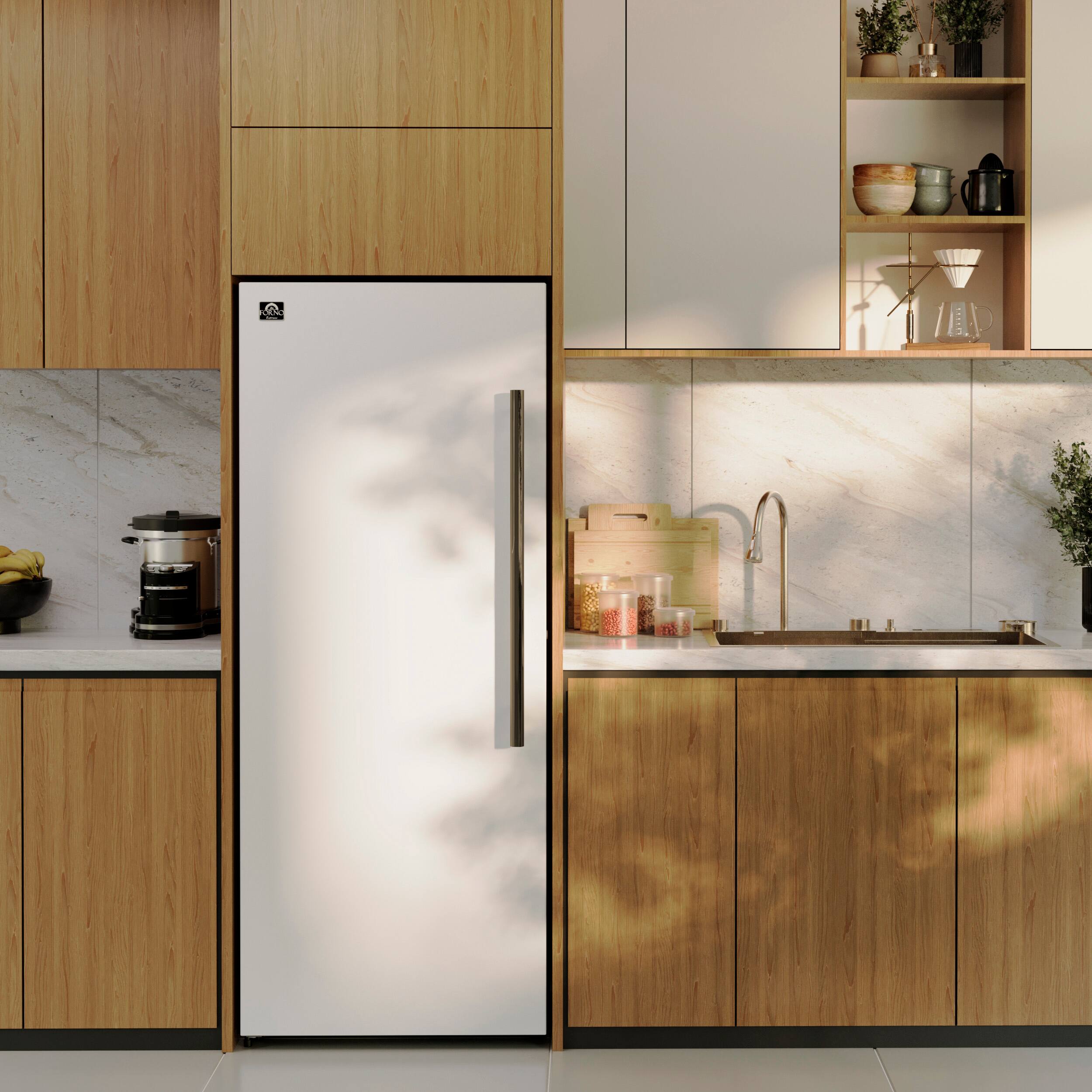 Alt View 12. Forno Appliances - Maderno 13.6 Cu. Ft. Left Swing Upright Convertible Freezer with Antique Brass Handles - White.